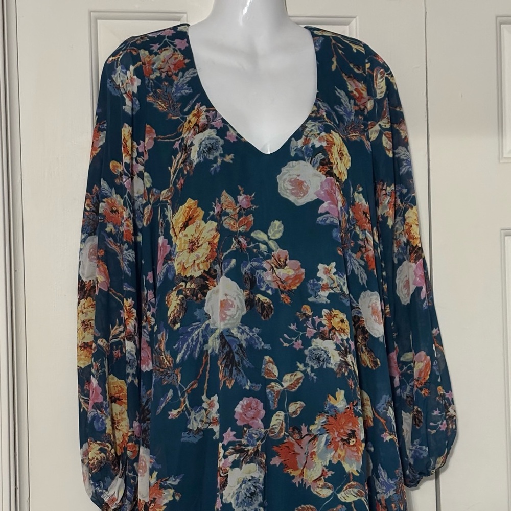 Show Me Your MuMu Green Floral Long Sleeve Mini dress